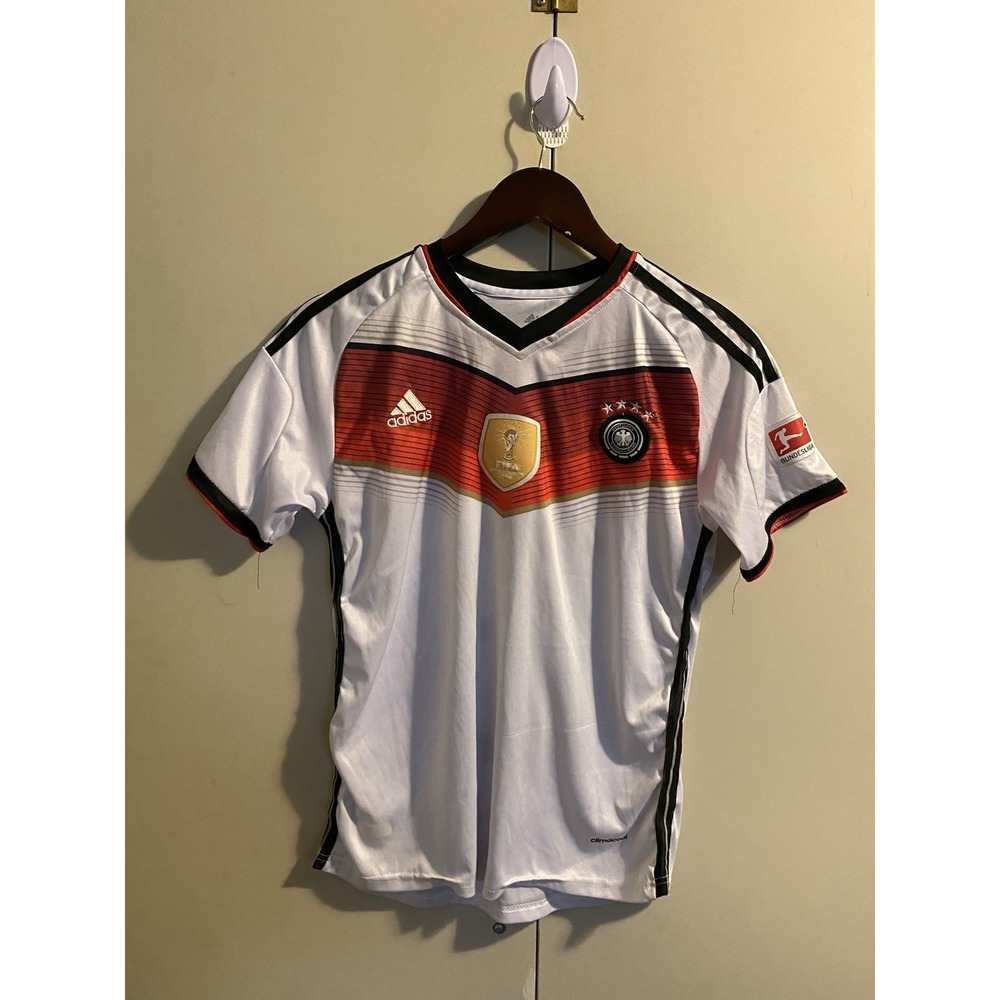 Adidas Germany 2014 World Cup Soccer Jersey Muller 13 Home Kit Shirt Youth L/XL